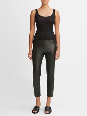 VINCE 100% Lamb Leather Black Pants Size S
